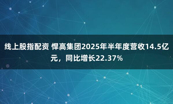 线上股指配资 悍高集团2025年半年度营收14.5亿元，同比增长22.37%